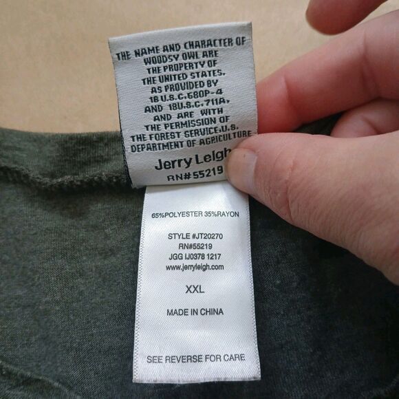 Womens Give A Hoot Don't Polute Woodsy Owl T-shirt XXL Heather Green Jerry Leigh - Picture 5 of 7